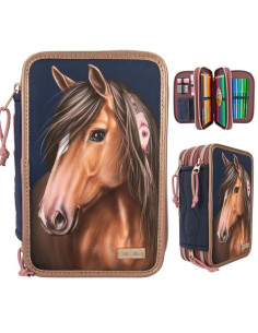 Miss melody trousse à 3 compartiments matelassée night horses
