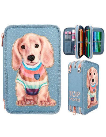 Topmodel trousse 3 compartiments chien city girls