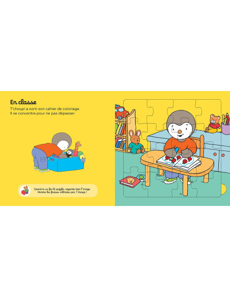 T'choupi mon livre puzzle de l'ecole