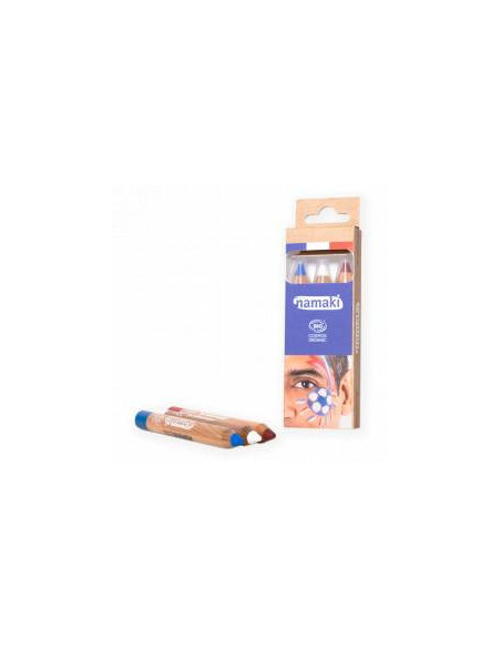 Kit supporter 3 crayons de maquillage Bleu-Blanc-Rouge