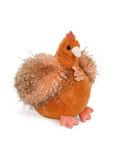 Peluche poule "Poulette" - Orange roux - 20 cm - Histoire d\'ours