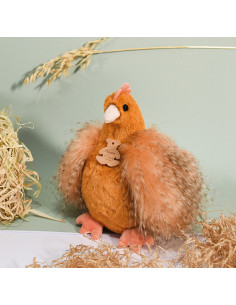 Peluche poule "Poulette" - Orange roux - 20 cm - Histoire d\'ours 2