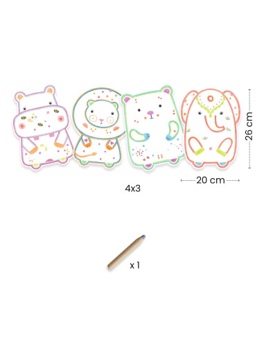 Coloriages a reveler - animaux sauvages - djeco
