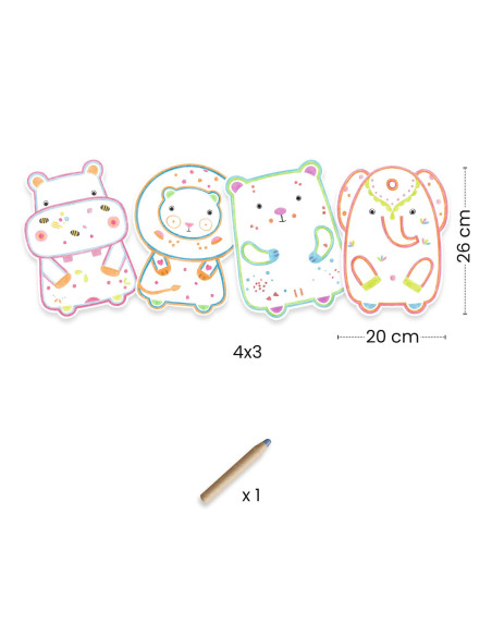 Coloriages a reveler - animaux sauvages - djeco