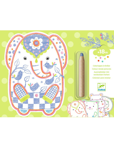 Coloriages a reveler - animaux sauvages - djeco