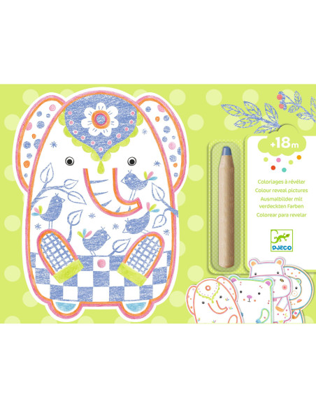 Coloriages a reveler - animaux sauvages - djeco