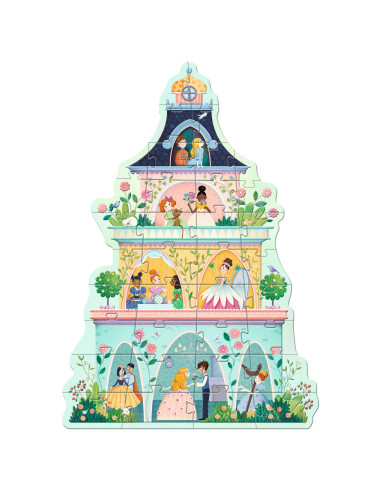 Puzzle geant - la tour des princesses 36 pcs - djeco