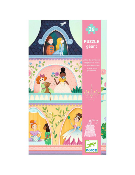Puzzle geant - la tour des princesses 36 pcs - djeco