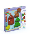 Puzzle relief - puzz & match rainbow - djeco