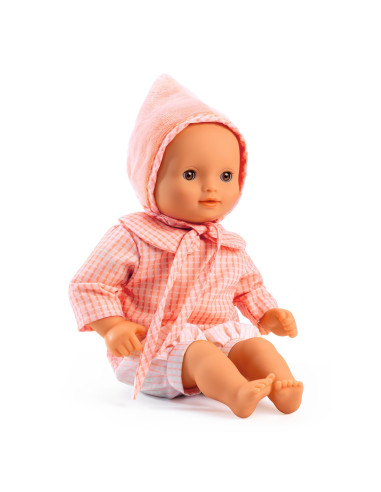 Poupon 32cm habille - baby rose - pomea djeco