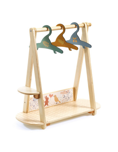 Rangement - grand portant vêtements, 3 cintres - pomea djeco