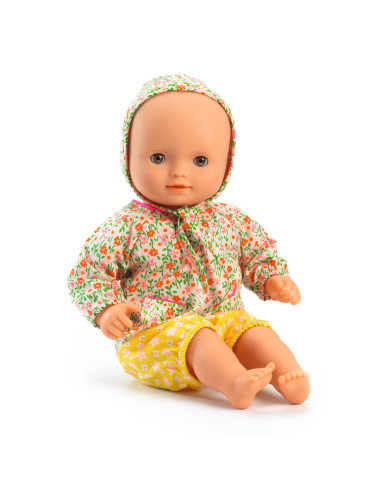 Poupon 32cm petit pan - baby flora - pomea djeco x petit pan