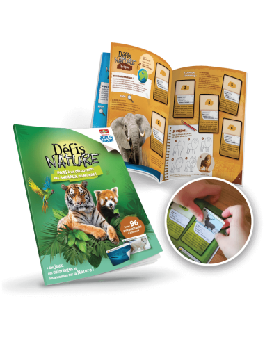 Album autocollants defis nature "les animaux du monde" - bioviva