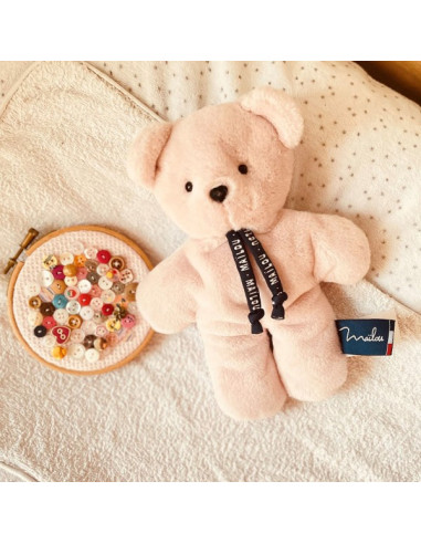 L'ours dorlotin - pain d'epice - rose poudre - mailou