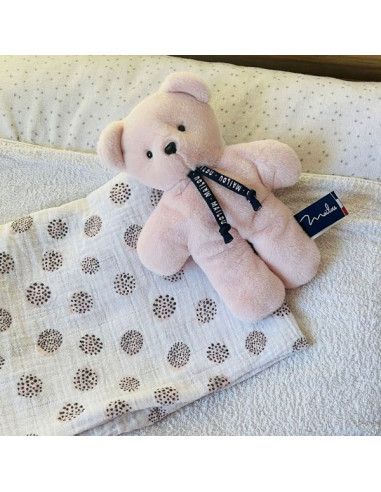 L'ours dorlotin - pain d'epice - rose poudre - mailou