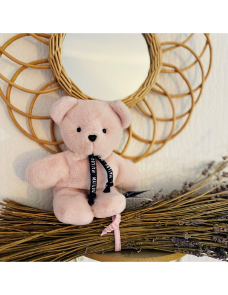 L'ours dorlotin - pain d'epice - rose poudre - mailou
