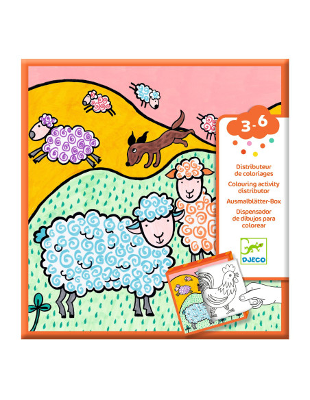 Distributeur de coloriages - ferme - djeco