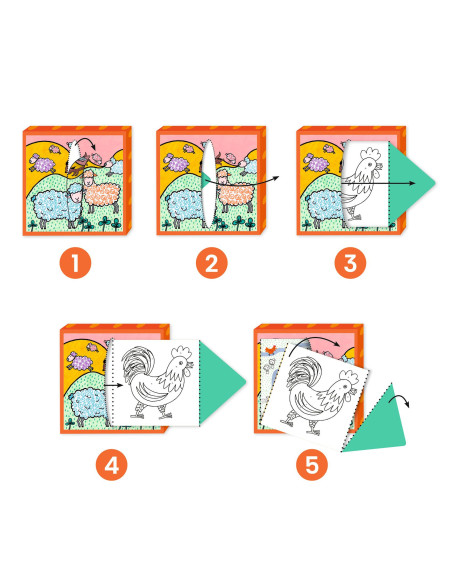 Distributeur de coloriages - ferme - djeco