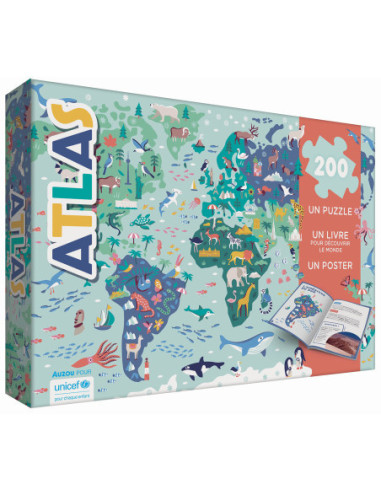 Atlas : un puzzle - un livre - un poster
