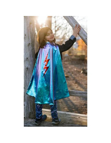Cape de super héros brillante, réversible taille 5-6 ans
