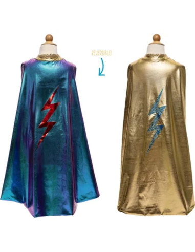 Cape de super héros brillante, réversible taille 5-6 ans