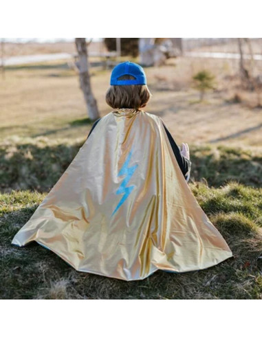 Cape de super héros brillante, réversible taille 5-6 ans
