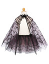 Déguisement cape et tutu toile d'araignée noire halloween 4-6 ans