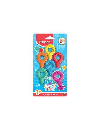 Baby crayons x6 color peps - maped