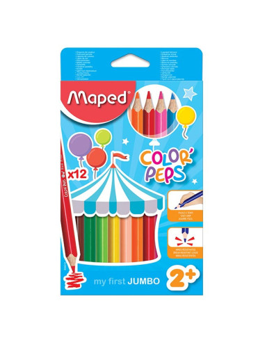 Crayons jumbo color'peps x12 - maped