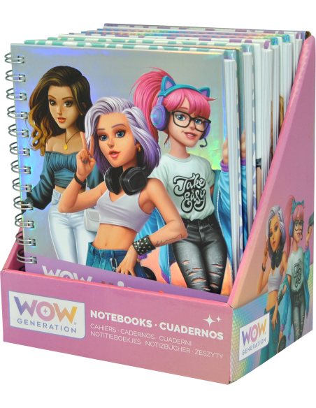 Carnet a5 couverture cartonnée et stickers - wow generation