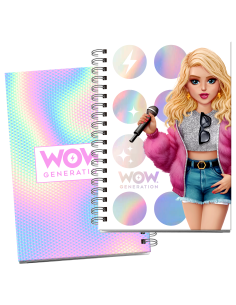 Carnet a5 couverture cartonnée et stickers - wow generation