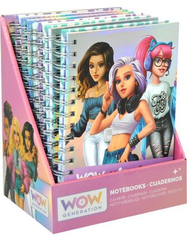 Carnet a5 couverture cartonnée et stickers - wow generation