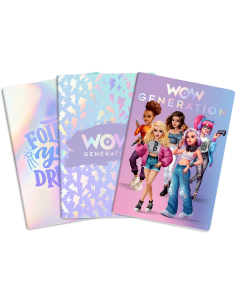 Set de 3 carnets a5 couverture souple - wow generation