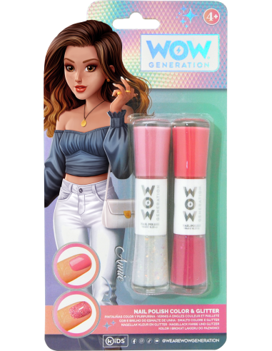 Set 2 vernis pastel et paillettes - wow generation
