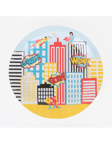 8 assiettes super heros - my little day