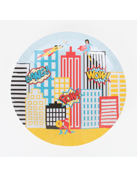 8 assiettes super heros - my little day