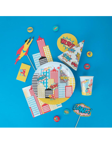 8 assiettes super heros - my little day