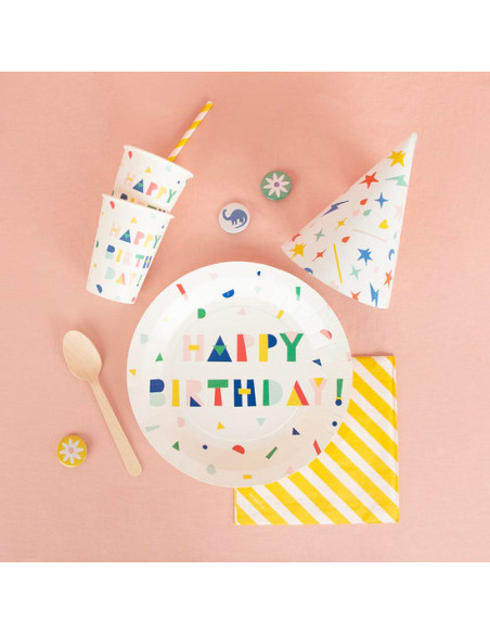 8 gobelets happy birthday - my little day