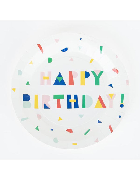 8 assiettes happy birthday - my little day