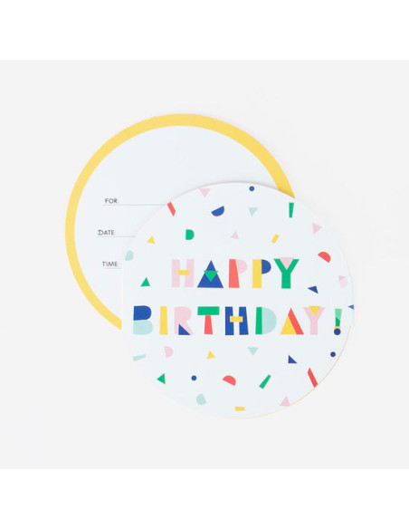 8 invitations happy birthday - my little day