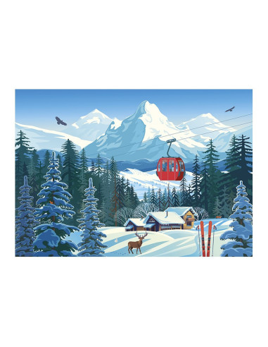 Puzzle 1000 p paysage enneigé