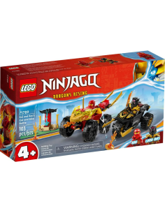 Le combat en voiture et en moto de kai et ras - lego® ninjago® - 71789