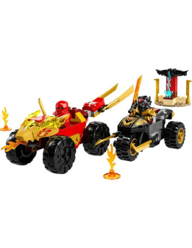 Le combat en voiture et en moto de kai et ras - lego® ninjago® - 71789
