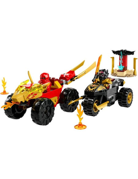 Le combat en voiture et en moto de kai et ras - lego® ninjago® - 71789