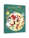 Le soir avec le père noël, les rennes et les bonhommes de neige