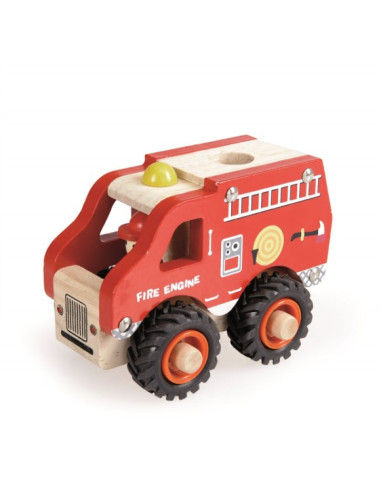 Camion de pompiers en bois