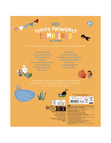 Mon livre piano - mes toutes premières comptines au piano