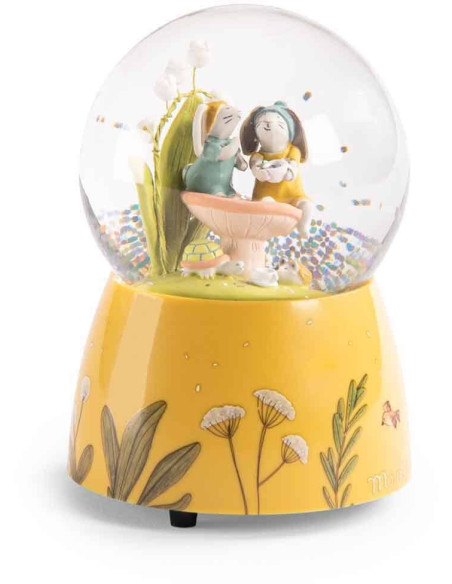 Boule a neige musicale trois petits lapins