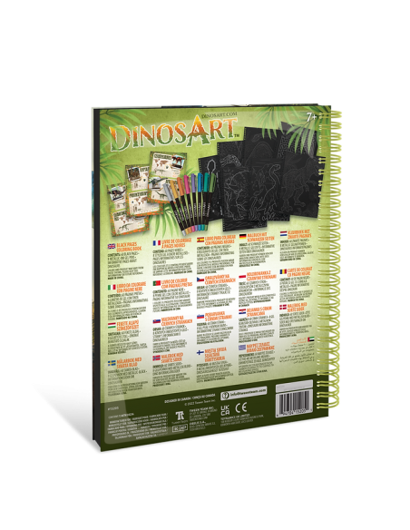 Dinosart - carnet de coloriages a pages noires