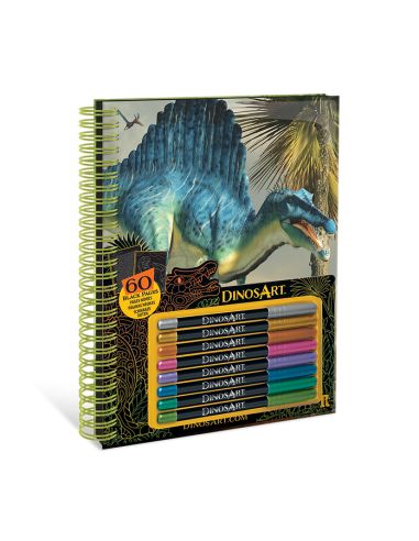 Dinosart - carnet de coloriages a pages noires